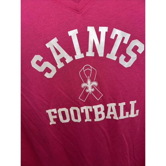 New Orleans Saints Shirt Women's XXL Nike Short Sleeve Pink Breast Cancer NWoT - Picture 4 of 7